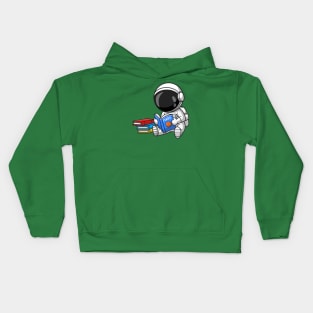 Cute Astronaut Reading Book Cartoon Kids Hoodie